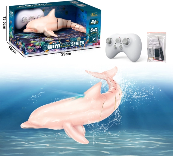 Delfino R/C rosa con luci LED