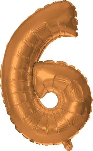 Palloncino in foil numero 6 bronzo 30 cm TORO
