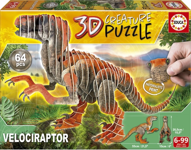 Educa puzzle 3D velociraptor 64 pezzi