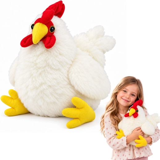 Gallina di peluche da coccolare 40 cm