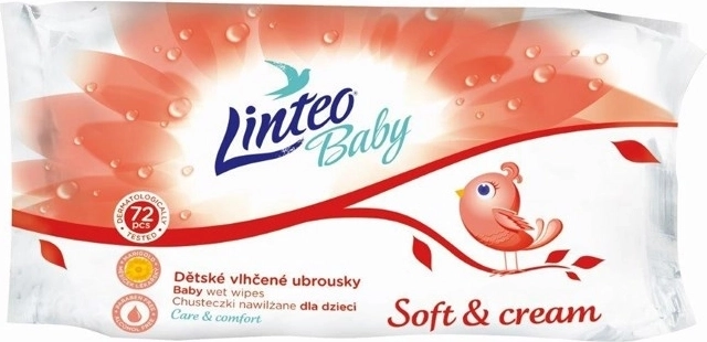 Salviettine umidificate per bambini Linteo Baby Soft and cream 72 pz