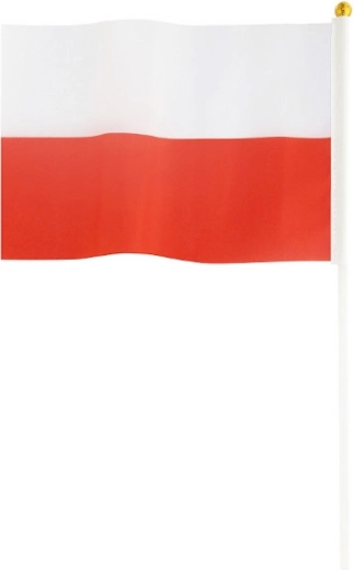 Bandiera polacca su asta 30 × 45 cm - 1 pezzo
