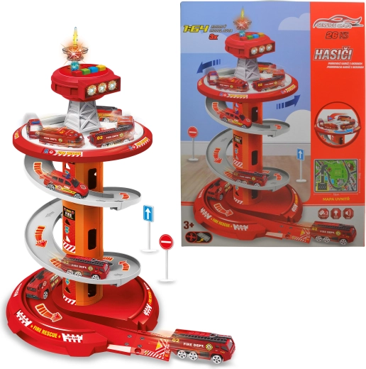 Garage parcheggio con circuito – set da 26 pezzi per bambini