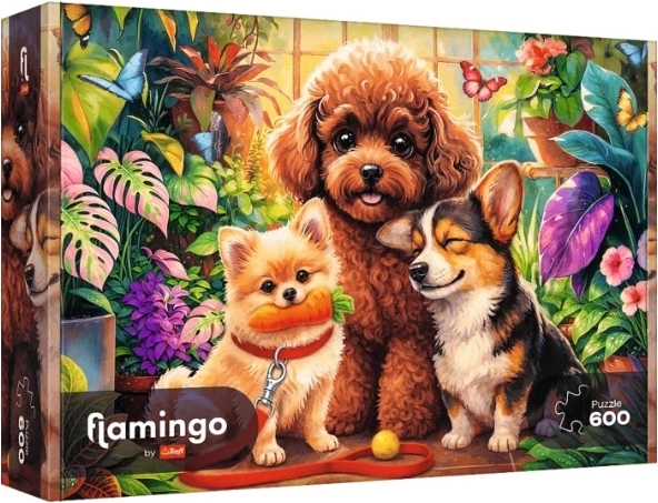 Puzzle Trefl Flamingo by Trefl 600 pezzi Cani nell’aranceto