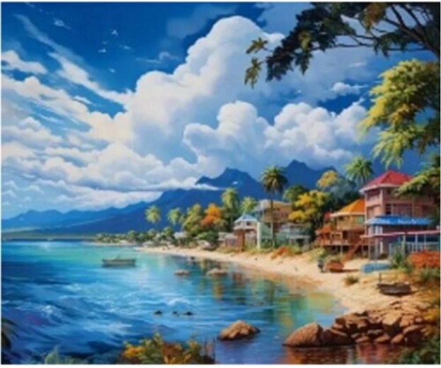 Pittura di diamanti Costa del Sole 30x40cm