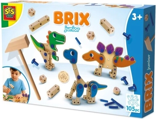 SES Brix junior dinosauri – kit da costruzione in legno