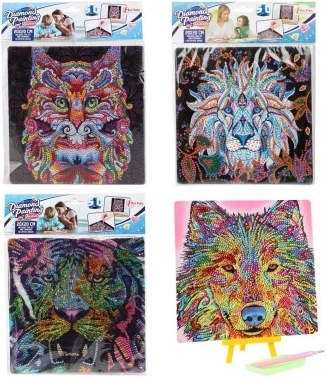 Pittura di diamanti Animali su cartone 20x20 cm