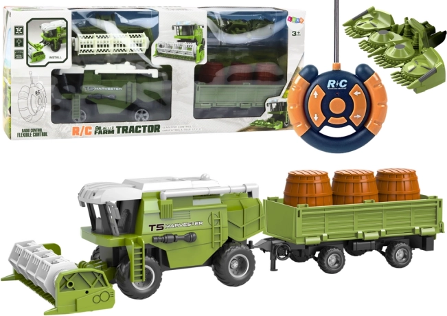 Mietitrebbia RC agricola con rimorchio verde