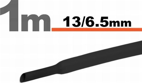 Guaina termorestringente nera 13 / 6,5 mm