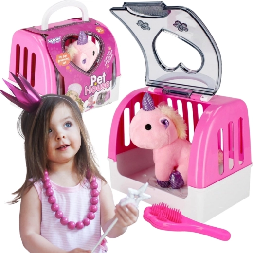 Woopie casetta portatile con unicorno di peluche