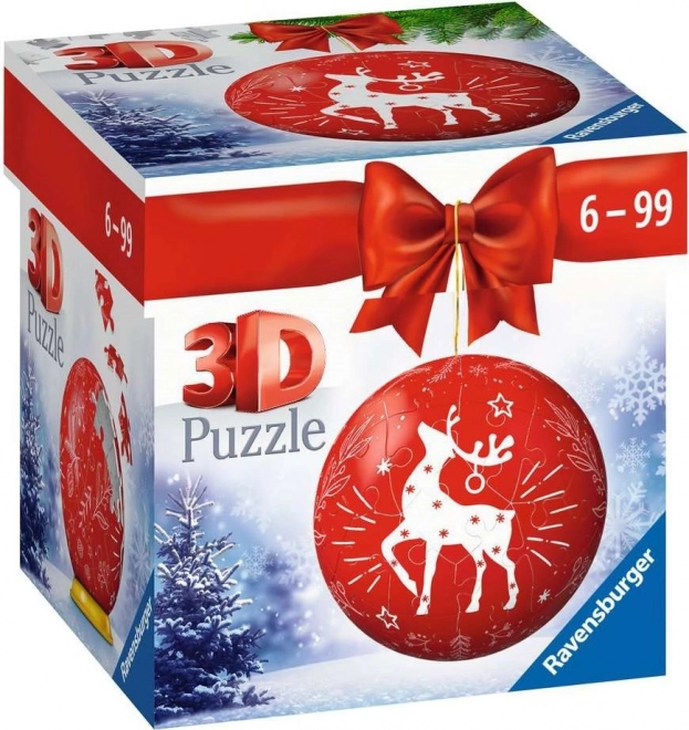 Ravensburger 3D puzzleball ornamento natalizio rosso 54 pezzi
