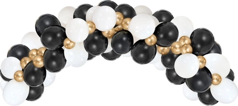 Ghirlanda di palloncini Beauty&Charm bianco-oro-nero