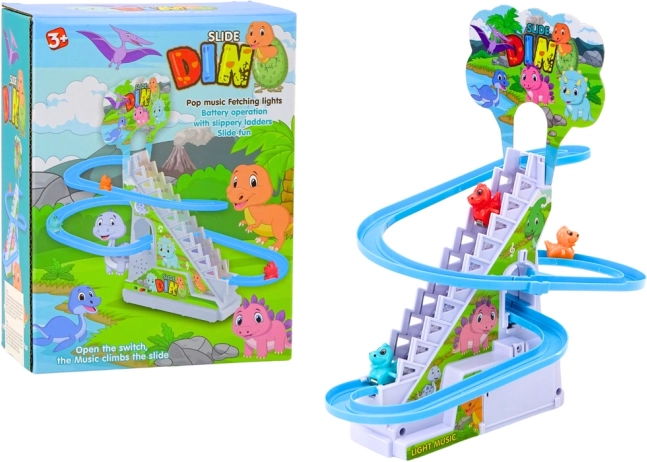 pista dei dinosauri divertente con scalette, luci e suoni