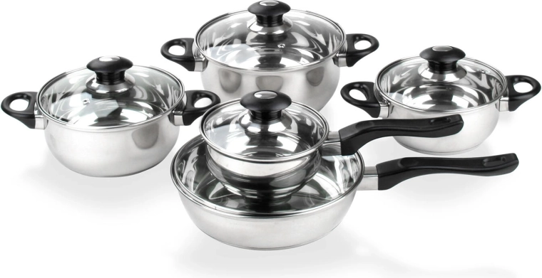 Set di pentole in acciaio inox 10 pz GLORY
