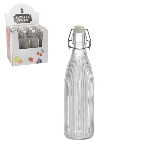 Bottiglia rotonda da 550 ml con chiusura meccanica a leva (12 pz)