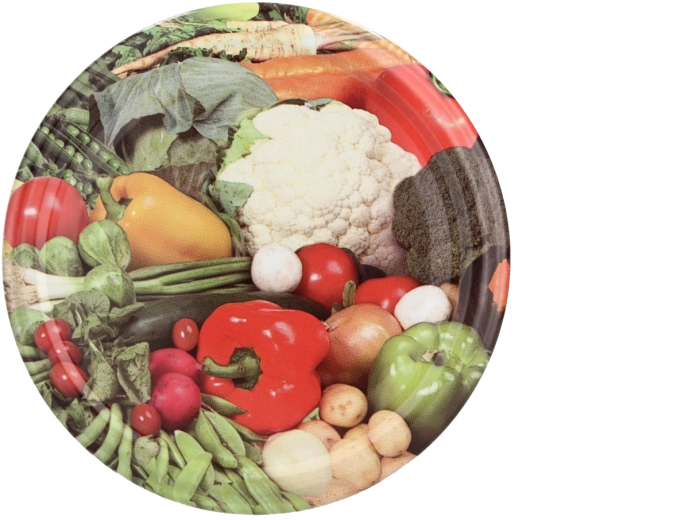 Set di coperchi per conserve 66 mm CHOMIK, mix di motivi vegetali, 10 pz