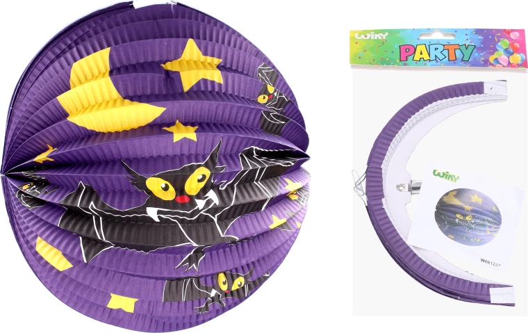 Lanterna a sfera 25 cm - pipistrello - 1 pezzo