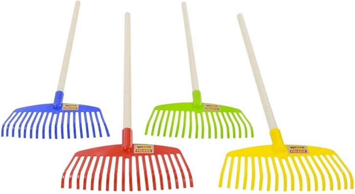 Rastrello per bambini con manico in legno Wader Quality Toys