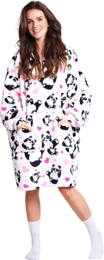 Cozy Noxxiez Panda coperta-m felpa riscaldante con cappuccio