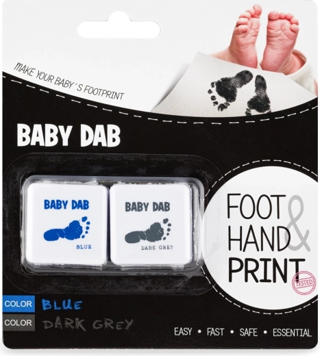 Set Baby Dab di tamponi d’inchiostro per impronte dei bambini, blu e grigio (2 pz)