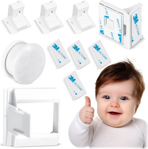 Serrature magnetiche per bambini per armadietti RICOKIDS, set da 4 pezzi
