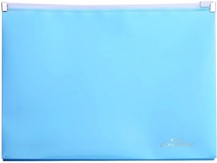 Cartellina portadocumenti con cerniera A5 azzurro pastello CONCORDE