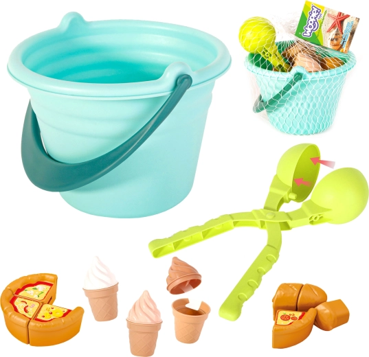 Woopie set da sabbia Fun Ice Cream 2in1 fabbrica di palle di neve, 15 pezzi