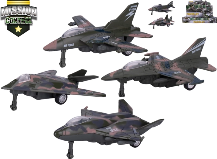 Modello militare di aereo in metallo con retrocarica 12–13,5 cm