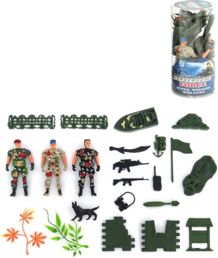 Set da gioco di soldatini army con accessori in tubo