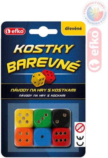 EFKO dadi da gioco in legno colorati (6 pz)