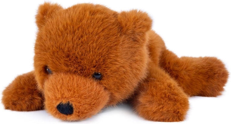 Orsetto di peluche marrone sdraiato 19 × 27 cm