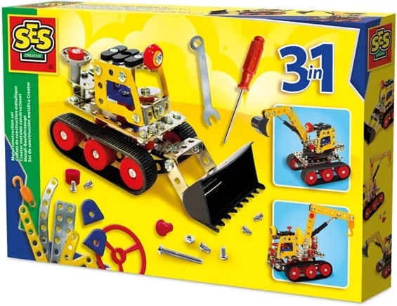 SES Creative kit di costruzione metallico veicoli da cantiere 3 in 1