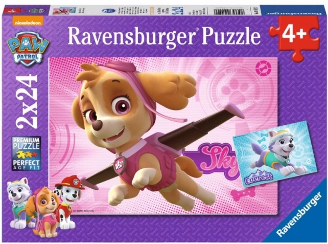Puzzle Ravensburger Paw Patrol Skye e Everest 2×24 pezzi