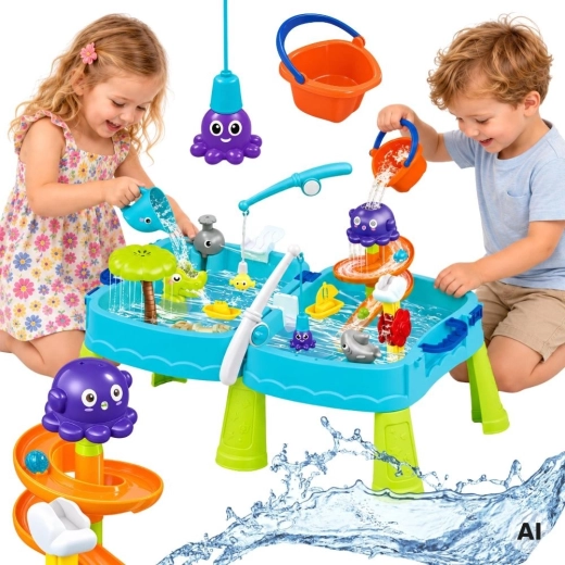 Tavolo per acqua e sabbia WOOPIE 2 in 1 con accessori