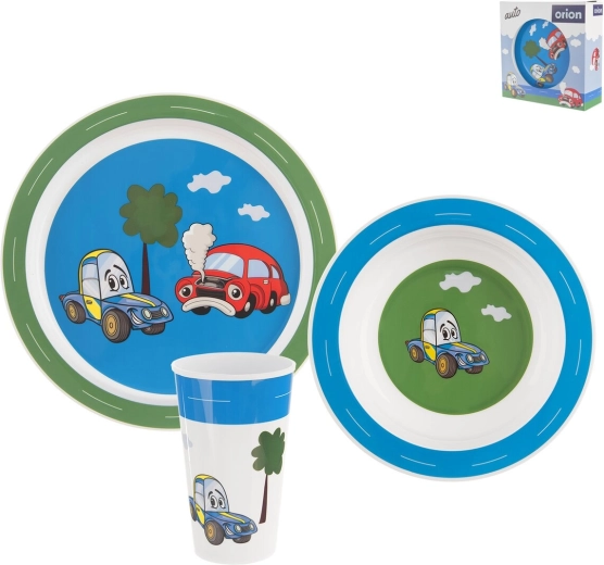Set da pranzo per bambini con motivo auto – 3 pezzi