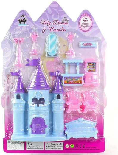ADAR castello blu per bambole con accessori (11 pezzi)