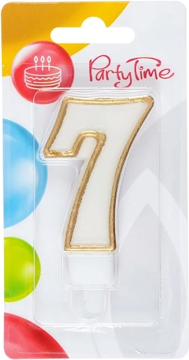 Candela per torta numero 7 dorata