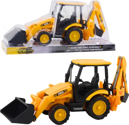 Escavatore da costruzione con due benne – giallo