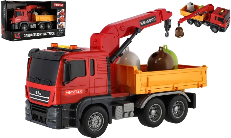 Camion dei servizi municipali con gru, luci e suoni 27 cm