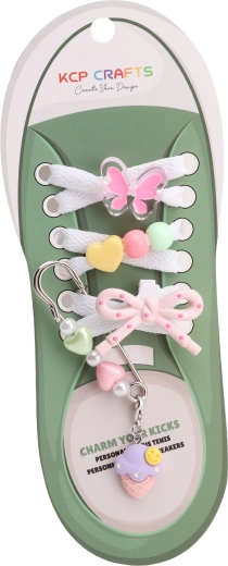 Set di decorazioni per lacci – farfalla rosa e gelato