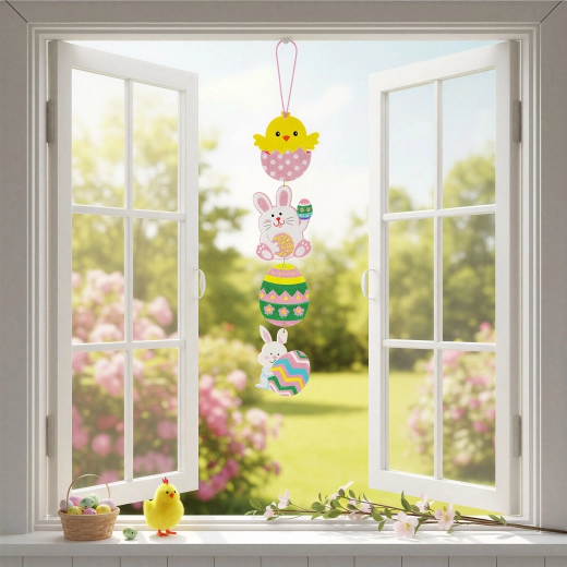 Decorazione pasquale da appendere in schiuma glitterata 60 cm