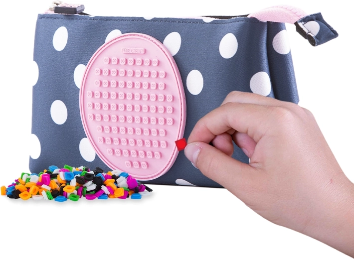 Pixie Crew astuccio grande blu con pois bianchi