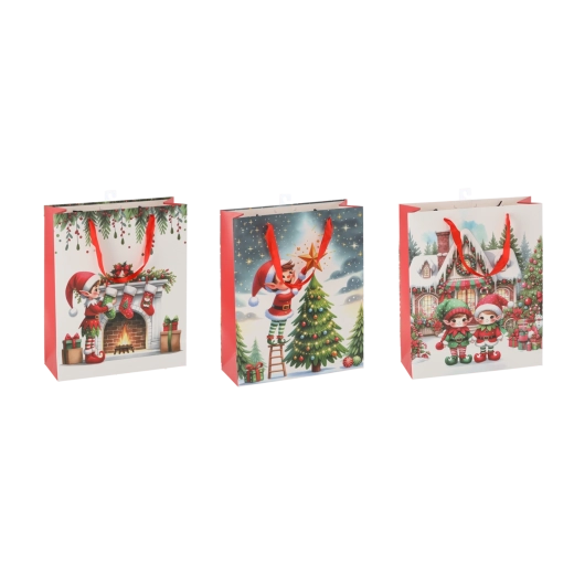 Busta regalo elfo di Natale 26 × 32 × 10 cm