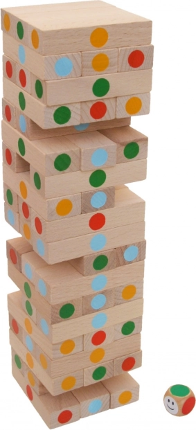 Torre traballante Miktoys con puntini in legno di faggio