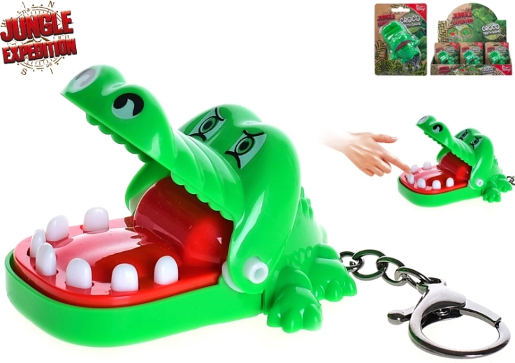 Jungle Expedition portachiavi con gioco coccodrillo 7 cm