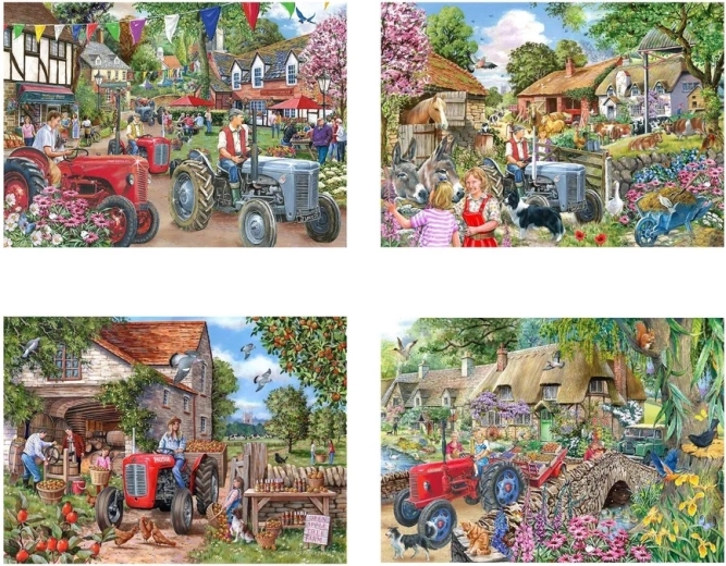Puzzle Giornata in fattoria 4 × 250 pezzi grandi