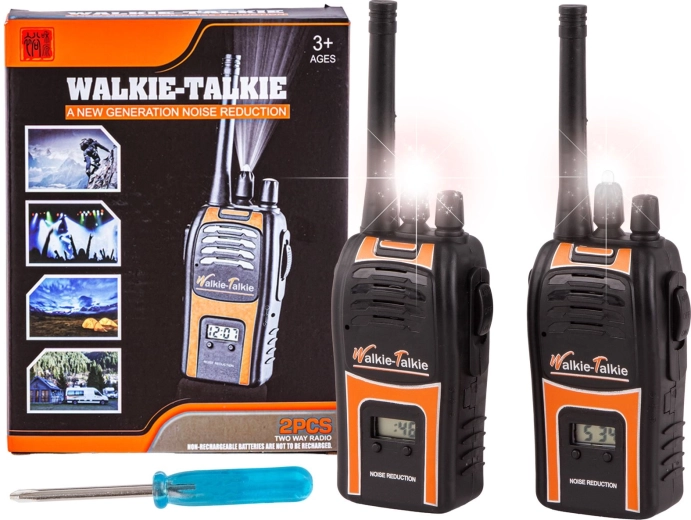 Walkie talkie per bambini con display e torcia – set da 2 pz