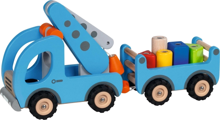 Gru mobile in legno con rimorchio