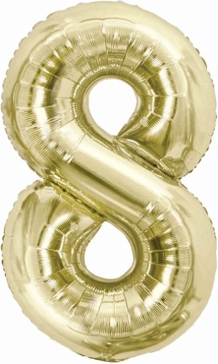 Palloncino in alluminio numero 8 color champagne 85 cm