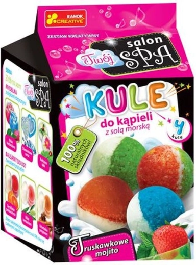 Palline di frutta alla fragola con gusto mojito